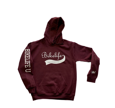 Team spirit hoodie Burgundy w/ white