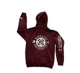 Team spirit hoodie Burgundy w/ white