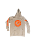 Classic hoodie Beige w/ neon orange